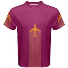 Airplane Jet Yellow Flying Wings Men s Cotton Tee by Nexatart