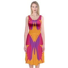 Butterfly Wings Insect Nature Midi Sleeveless Dress by Nexatart