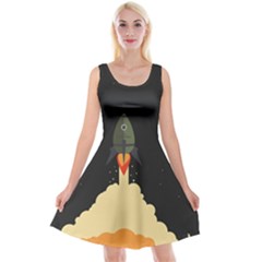 Rocket Space Stars Reversible Velvet Sleeveless Dress by Nexatart