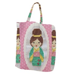 Cross Stitch Kimono Giant Grocery Tote by DeneWestUK