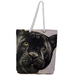 Panther Full Print Rope Handle Tote (large) by ArtByThree