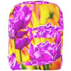 Violet Tulip Flowers Full Print Backpack by FunnyCow