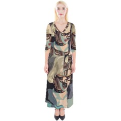 Girl Thinking Quarter Sleeve Wrap Maxi Dress by snowwhitegirl