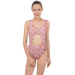 Pink Crochet Center Cut Out Swimsuit by snowwhitegirl