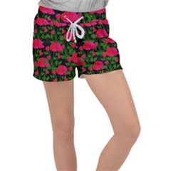 Roses At Night Women s Velour Lounge Shorts by snowwhitegirl