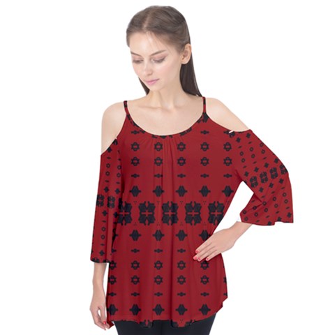 Ghost Gear   Tribal Motif    Flutter Sleeve Tee  by GhostGear