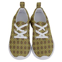 Floral Circles Yellow Running Shoes by BrightVibesDesign