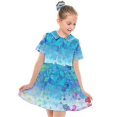 Hearts Colors Kids  Short Sleeve Shirt Dress by LoolyElzayat