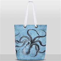 Vintage Octopus  Full Print Rope Handle Tote (small) by Valentinaart