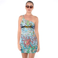 Volcano Submarine One Soulder Bodycon Dress by chellerayartisans