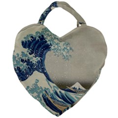 The Classic Japanese Great Wave Off Kanagawa By Hokusai Giant Heart Shaped Tote by PodArtist