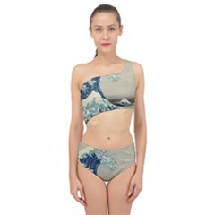 The Classic Japanese Great Wave Off Kanagawa By Hokusai Spliced Up Two Piece Swimsuit by PodArtist