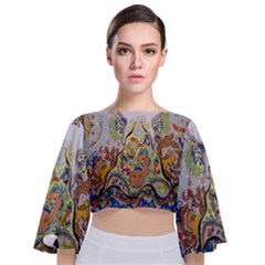 Starfish Tie Back Butterfly Sleeve Chiffon Top by chellerayartisans