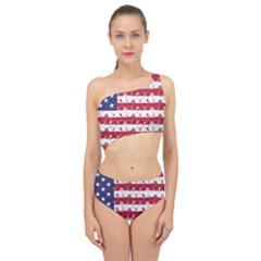 Usa Flag Halloween Holiday Nightmare Stripes Spliced Up Two Piece Swimsuit by PodArtist