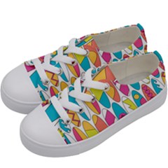 Mini Rainbow Colored Waikiki Surfboards  Kids  Low Top Canvas Sneakers by PodArtist