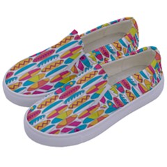 Rainbow Colored Waikiki Surfboards  Kids  Canvas Slip Ons by PodArtist