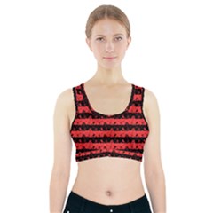 Donated Kidney Pink And Black Halloween Nightmare Stripes  Sports Bra With Pocket by PodArtist