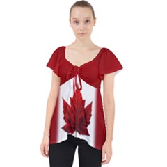 Canada Flag Shirts Lace Front Dolly Top by CanadaSouvenirs