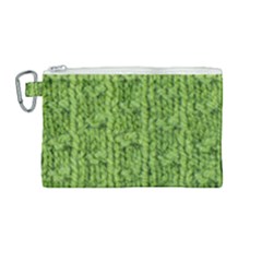 Knitted Wool Chain Green Canvas Cosmetic Bag (medium) by vintage2030