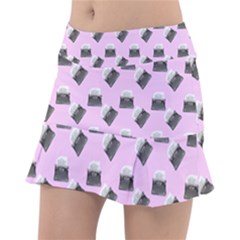 Retro Typewriter Pink Pattern Tennis Skirt by snowwhitegirl