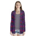 Red Roses Purple Drape Collar Cardigan View1