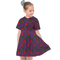 Red Roses Purple Kids  Sailor Dress by snowwhitegirl