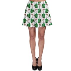 Flamingo Leaf Patttern Skater Skirt by snowwhitegirl