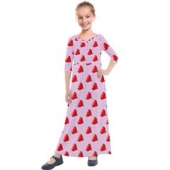 Kawai Hearts Kids  Quarter Sleeve Maxi Dress by snowwhitegirl