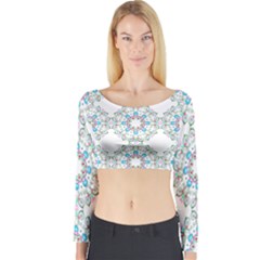 Embroidery Paisley Long Sleeve Crop Top by snowwhitegirl