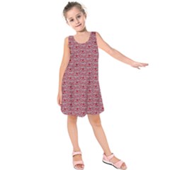 Retro Red Pattern Kids  Sleeveless Dress by snowwhitegirl