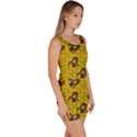 Girl With Popsicle Yellow Floral Bodycon Dress View3