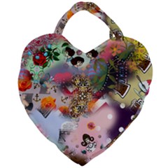 Pattern Patchwork Giant Heart Shaped Tote by snowwhitegirl