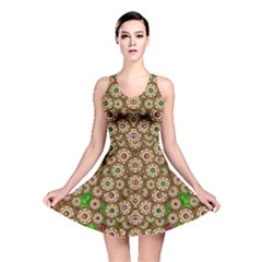 Flower Wreaths And Ornate Sweet Fauna Reversible Skater Dress by pepitasart