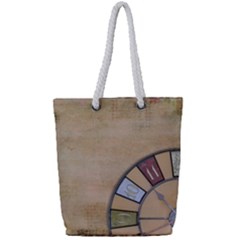 Circle Full Print Rope Handle Tote (small) by vintage2030