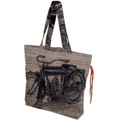 Bicycle Letter Drawstring Tote Bag by vintage2030