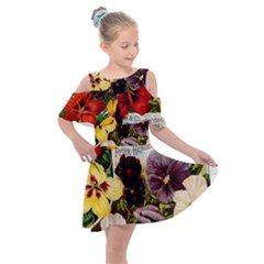 Flowers 1776534 1920 Kids  Shoulder Cutout Chiffon Dress by vintage2030