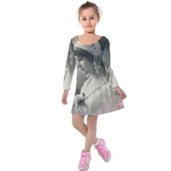 Vintage 1501540 1920 Kids  Long Sleeve Velvet Dress by vintage2030