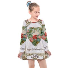 Valentines Day 1171148 1920 Kids  Long Sleeve Dress by vintage2030