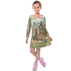 Easter 1225826 1280 Kids  Long Sleeve Velvet Dress by vintage2030