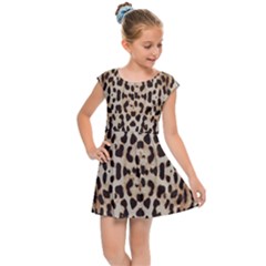 Pattern Leopard Skin Background Kids Cap Sleeve Dress by Sapixe