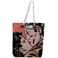 Retrocouplekissing Full Print Rope Handle Tote (large) by vintage2030