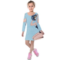 Retro 1107640 1920 Kids  Long Sleeve Velvet Dress by vintage2030