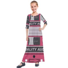 Pink Cassette Kids  Quarter Sleeve Maxi Dress by vintage2030