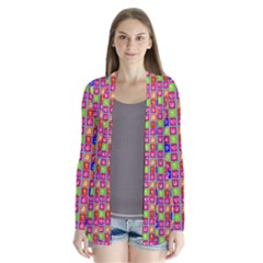 Numbers And Vowels Colorful Pattern Drape Collar Cardigan by dflcprints