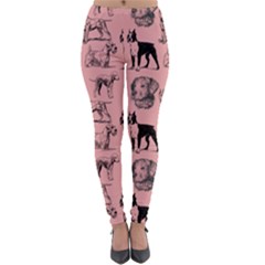 Dog Pattern Pink Lightweight Velour Leggings by snowwhitegirl