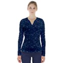 Retro Space Pattern V-Neck Long Sleeve Top View1