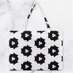 Black And White Pattern Zipper Medium Tote Bag by Simbadda