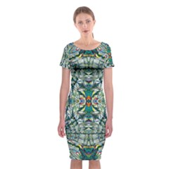 Pattern Design Pattern Geometry Classic Short Sleeve Midi Dress by Simbadda