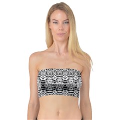 Vintage Black Hearts Swirls By Flipstylez Designs Bandeau Top by flipstylezfashionsLLC