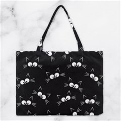 Cute Black Cat Pattern Medium Tote Bag by Valentinaart